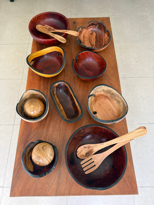 Artist Crafted 12” live edge Rosewood salad bowl
